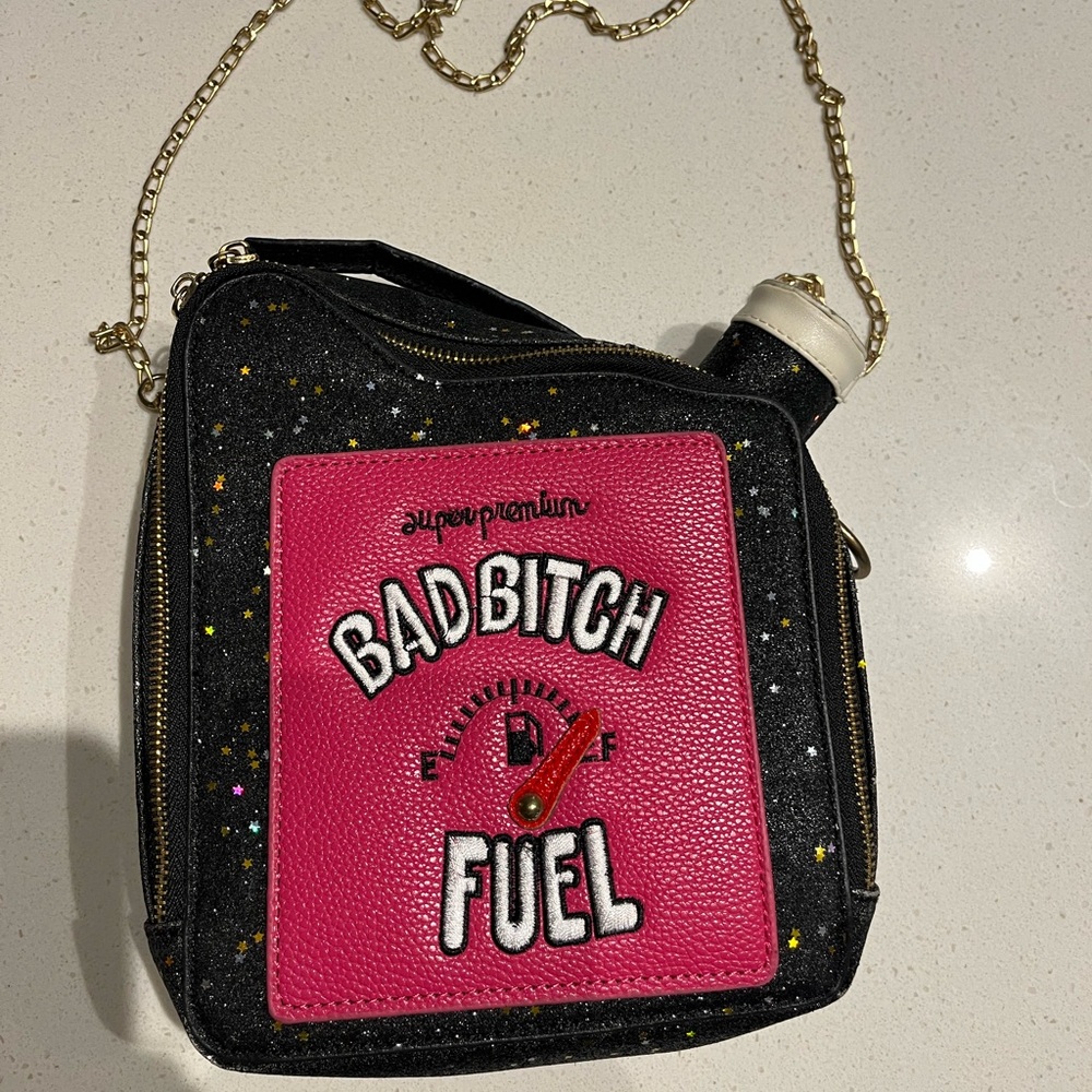 Pink and Black Fuel Themed Women's Fun Purse